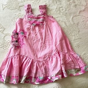Naartjie dress cotton appliqué floral Size L 6 yrs